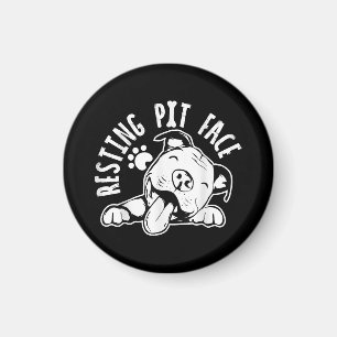 Resting Pit Face Funny Dog Pitbull Meme Magnet