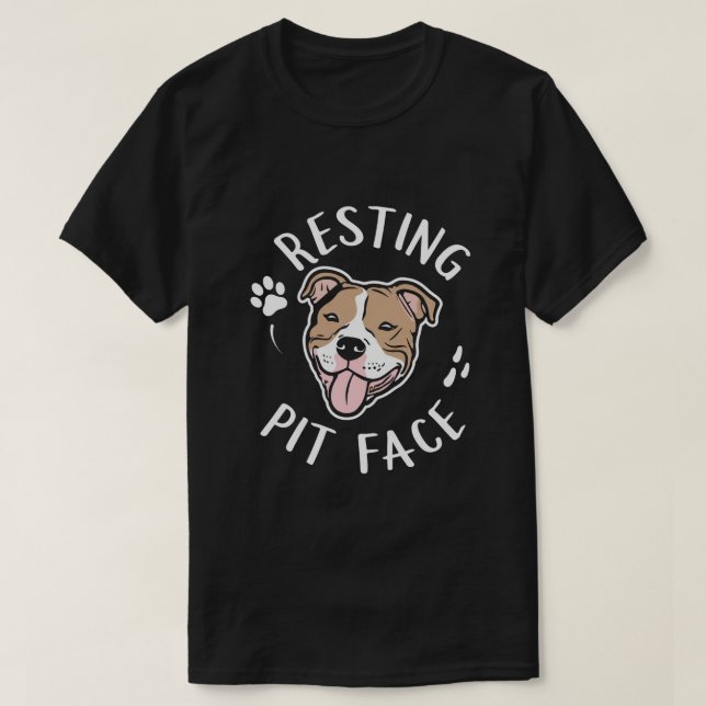 Resting Pit Face Funny Dog T-Shirt (Design Front)