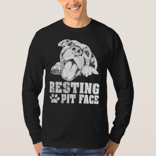 Resting Pit Face Funny Pitbull Funny Sweat T-Shirt