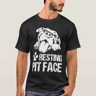 Resting Pit Face Funny Pittie Shirt Pitbull Meme C