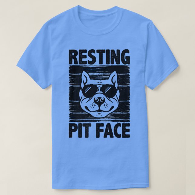 Resting Pit Face, Pit Bull Dog Lover For Women And T-Shirt (Design Front)
