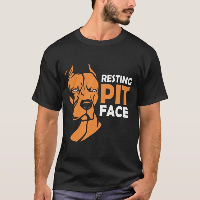 Resting Pit Face Pit Bull Pitbull -New T-Shirt (Front)
