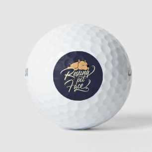 Resting Pit Face Pitbull Lovers Golf Balls