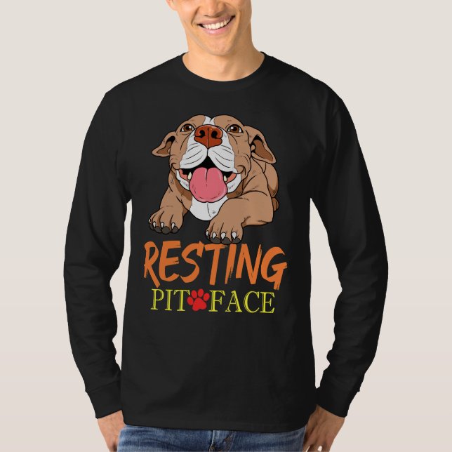 Resting Pit Face Pitbull Pit Bull Terrier Product T-Shirt (Front)