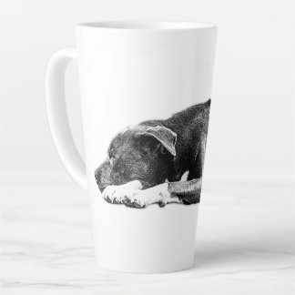 Resting Pitbull Mix Black and White Mug