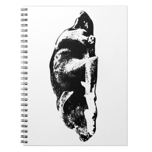 Resting Pitbull Mix Monochrome Art Notebook