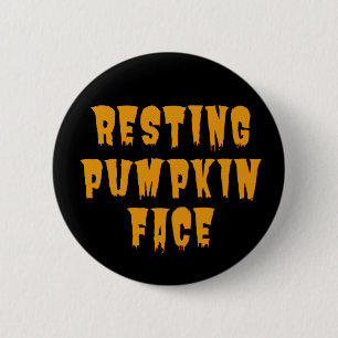 Resting Pumpkin Face - Funny Halloween 2022 6 Cm Round Badge