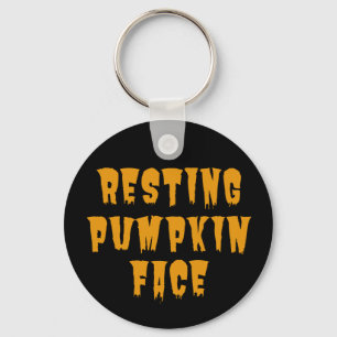 Resting Pumpkin Face - Funny Halloween 2022    Key Ring