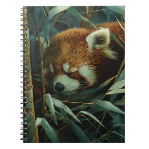 Resting Red Panda Bamboo Nest Art Notebook