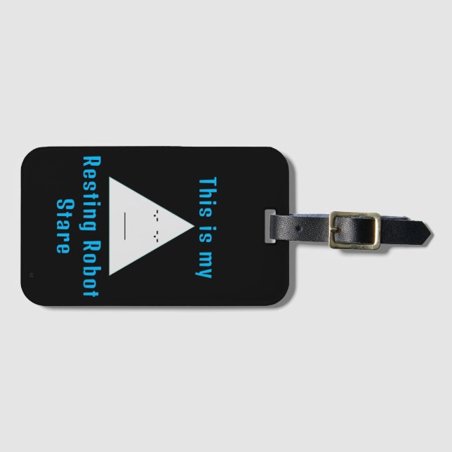 Resting Robot Stare- Luggage Tag (Front Horizontal)
