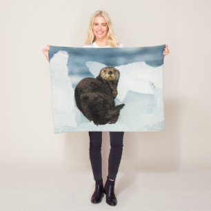 Resting Sea Otter Fleece Blanket