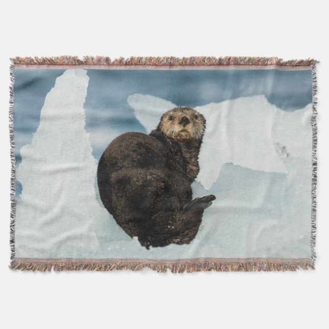 Resting Sea Otter Throw Blanket (Front)