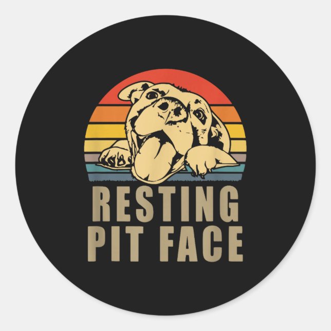 Resting T Face - Tbull Lovers Gift For Men And Wom Classic Round Sticker (Front)