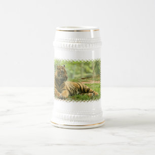 Resting Tiger  Beer Stein