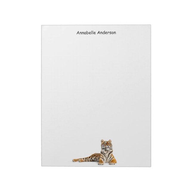 Resting Tiger Personalise Notepad (Rotated)