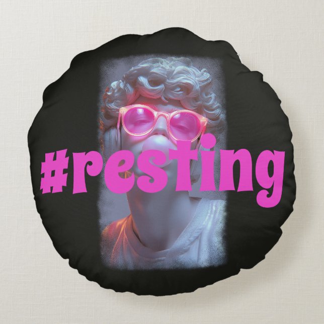 resting Vibes, Round Cushion (Back)
