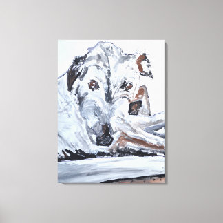 Resting White Dog Portrait Canvas Print