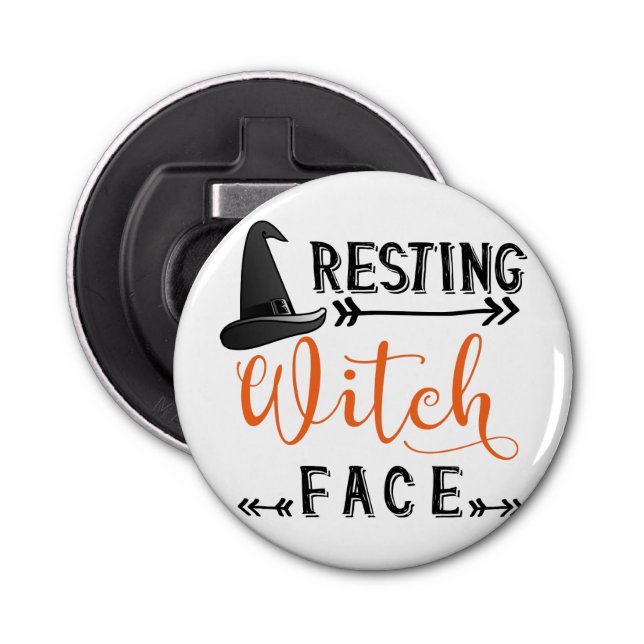 resting witch face bottle opener (Front)