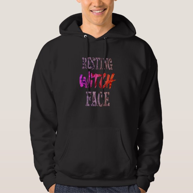 Resting Witch Face Costume  Halloween Meme Hoodie (Front)