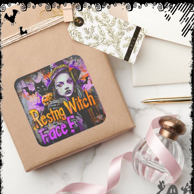 Resting Witch Face | ExDesigner | Halloween Square Sticker (Creator Uploaded)
