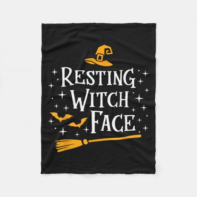 Resting Witch Face Fleece Blanket (Front)