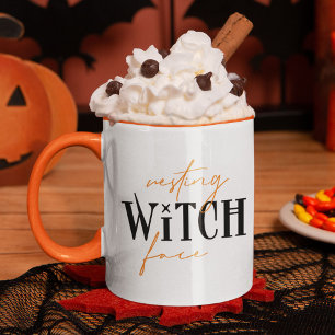Resting Witch Face Fun Halloween Typography Mug
