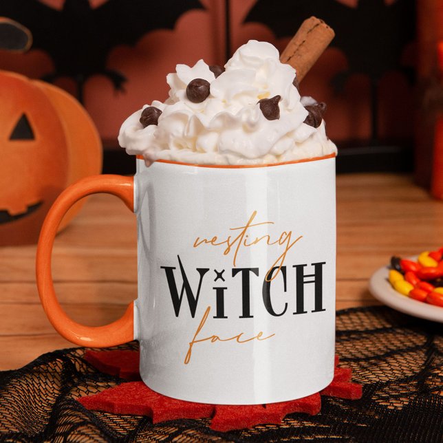 Resting Witch Face Fun Halloween Typography Mug (Creator Uploaded)