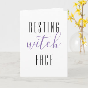 Resting Witch Face Funny Halloween Greeting  Card