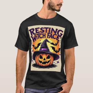 Resting Witch Face – Funny Halloween Pumpkin  T-Shirt