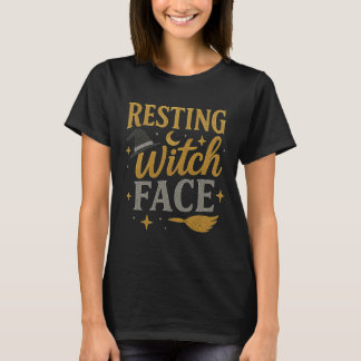 Resting Witch Face Glitter Halloween T-Shirt