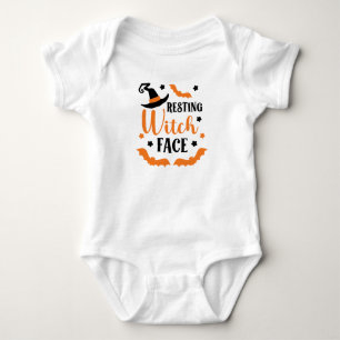 Resting Witch Face Halloween Baby Bodysuit