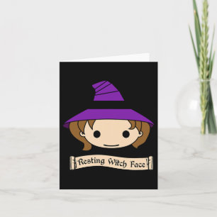 Resting Witch Face Halloween Costume  Card