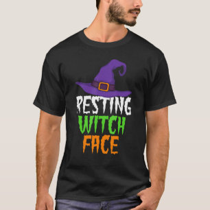 Resting Witch Face Halloween For Women Witch Hat T-Shirt
