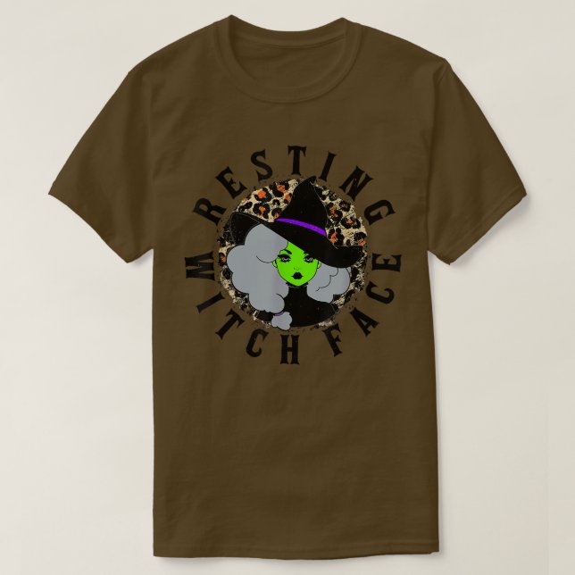 Resting Witch Face Halloween  Funny Spooky Party  T-Shirt (Design Front)