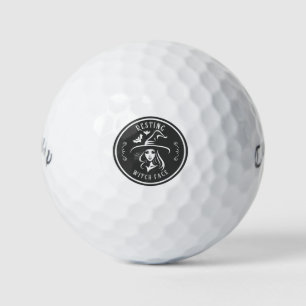 Resting Witch Face   Halloween Golf Tournaments  Balls