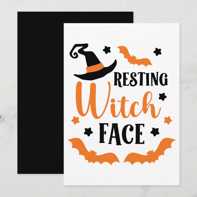 Resting Witch Face Halloween  Holiday Card (Front/Back)