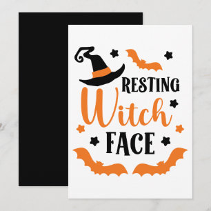 Resting Witch Face Halloween Holiday Card