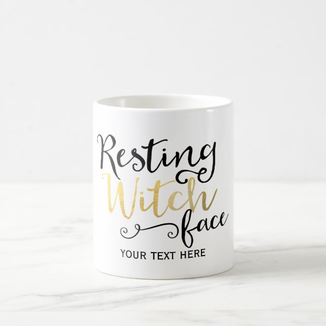 Resting Witch Face Halloween Mug (Center)