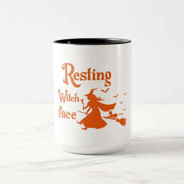 "Resting Witch Face Halloween Mug – Funny Spooky S (Center)