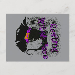 Resting Witch Face - Halloween Spider Web Postcard