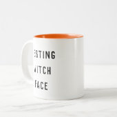 Resting Witch Face Halloween Two-Tone Coffee Mug (Front Left)