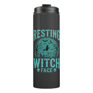 Resting Witch Face Halloween Witch Design Thermal Tumbler