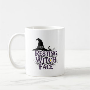 Resting Witch Face Mug – Cute Gothic Halloween Des