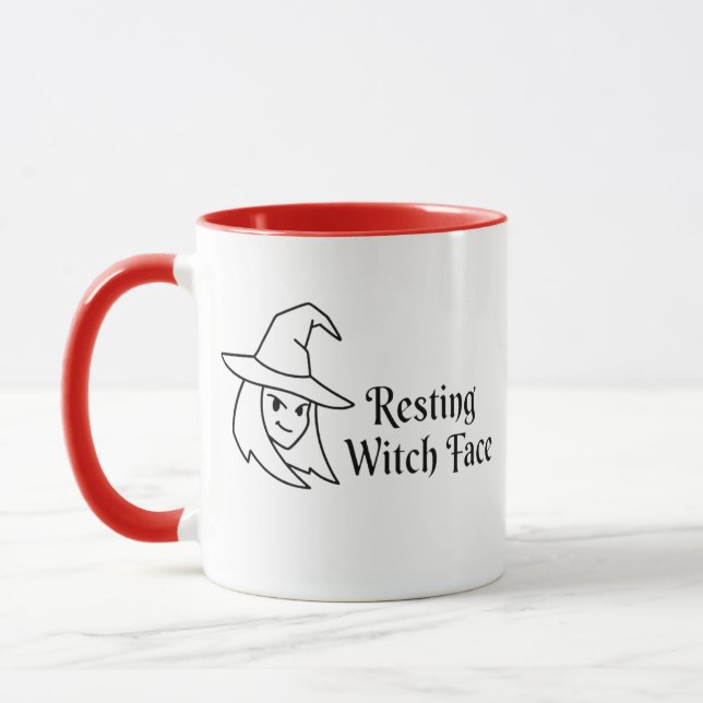 Resting Witch Face Mug | Funny Witch Halloween  (Left)