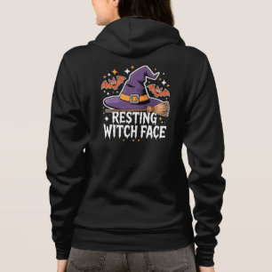 Resting Witch Face Scary Broomstick Funny Hallowee Hoodie