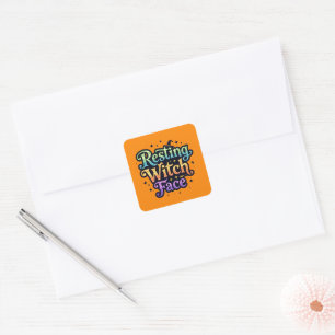Resting Witch Face Square Sticker