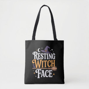 Resting Witch Face - stylish and spooky Halloween Tote Bag
