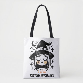 Resting Witch Face Tote Bag