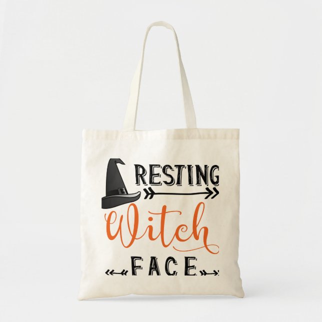 resting witch face tote bag (Front)
