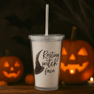 Resting Witch Face Tumbler   Funny Halloween Quote